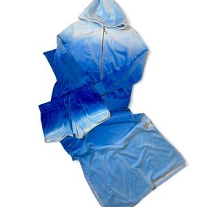 💙🩵🤍✨BNWT✨ AUTHENTIC VINTAGE JUICY COUTURE MADE IN THE USA BLUE OMBRÉ VELOUR